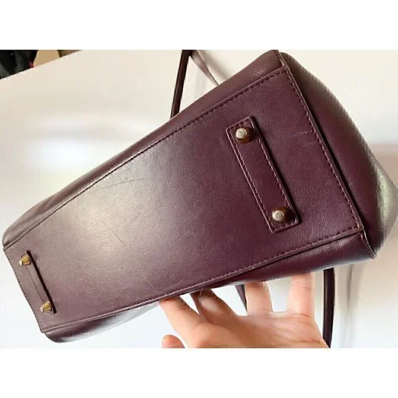 Anya Hindmarch Ebury Smiley Shopper Tote Small Leather Burgundy Perforated $1295